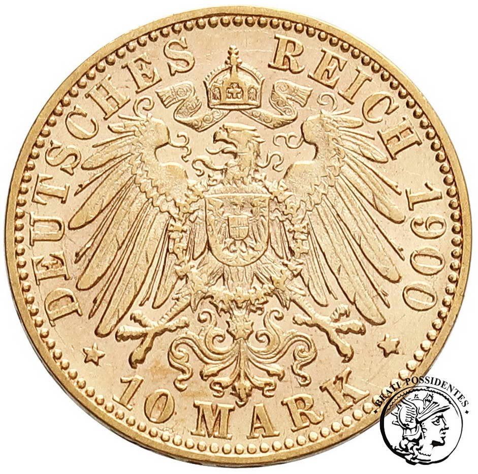 Niemcy Wirttembergia Wilhelm II 10 Marek 1900 F st. 2