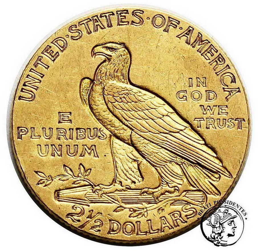 USA 2 1/2 dolara 1911 Indianin Filadelfia st. 3+