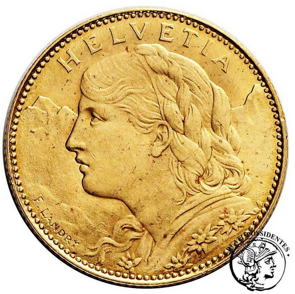 Szwajcaria 10 franków 1922 st. 2+