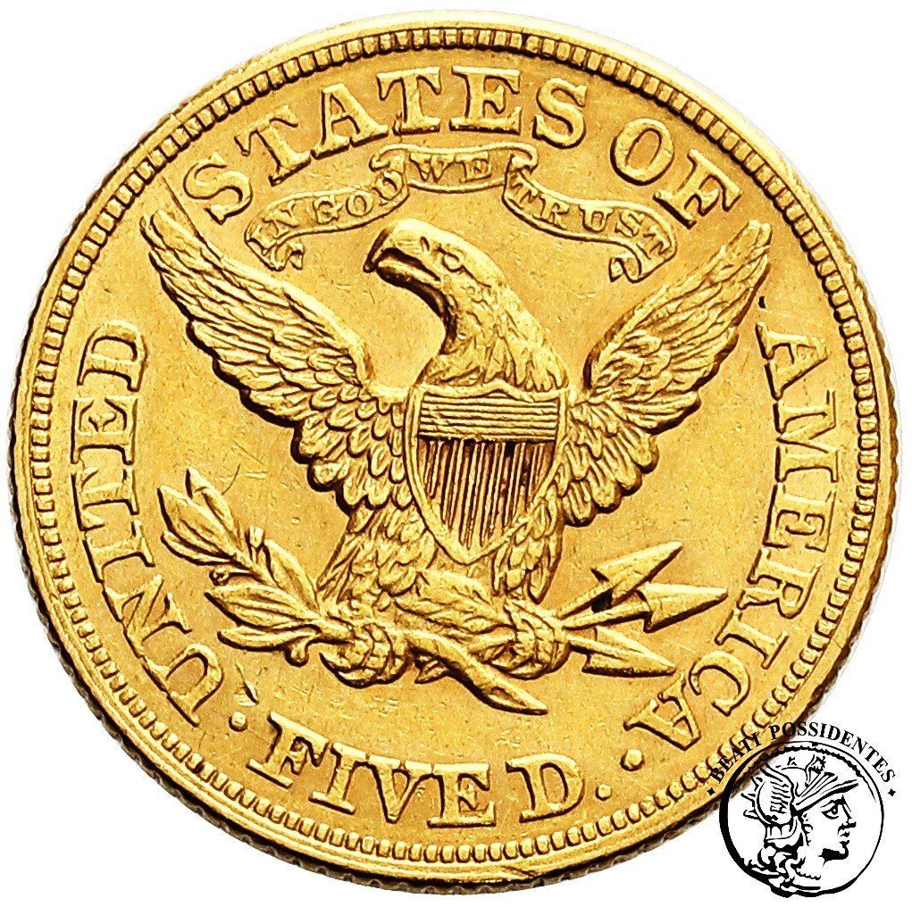 USA 5 dolarów 1873 Filadelfia st.3+