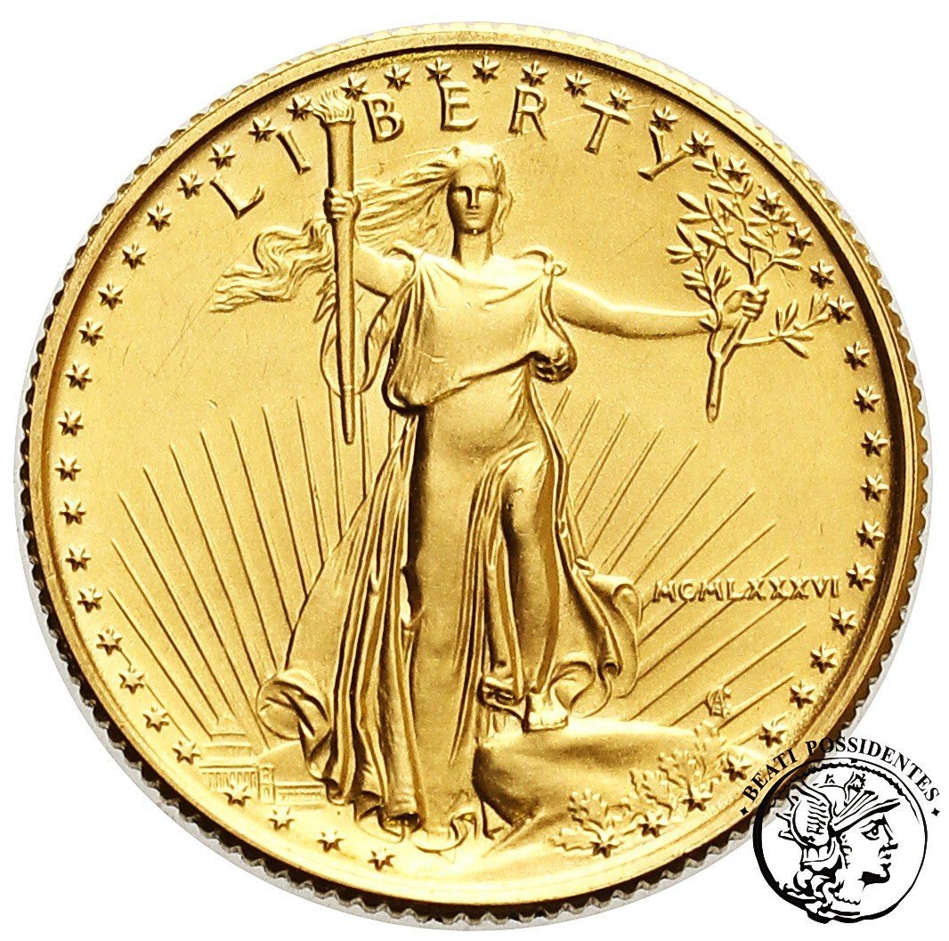 USA 10 dolarów 1986 (1/4 oz Au fein) st.2+
