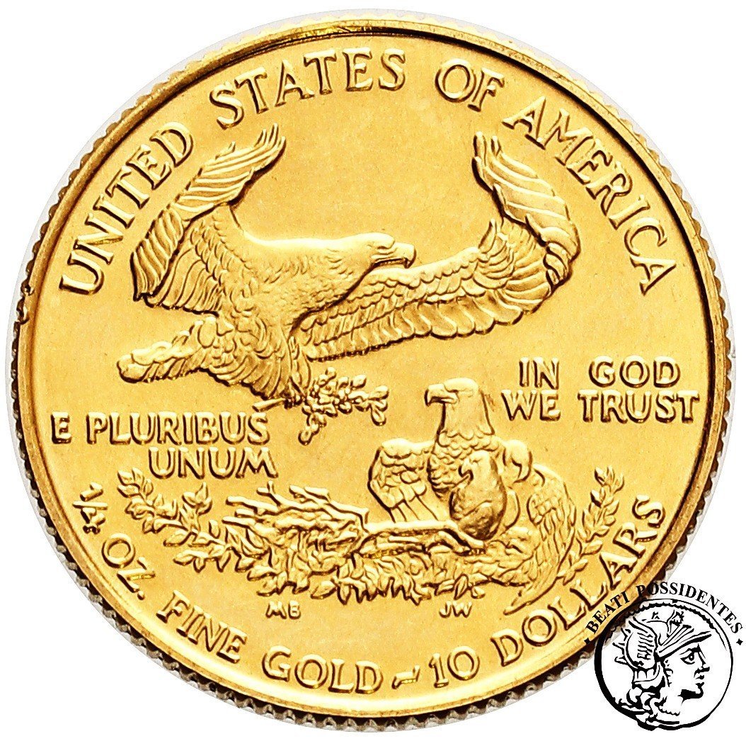 USA 10 dolarów 1986 (1/4 oz Au fein) st.2+
