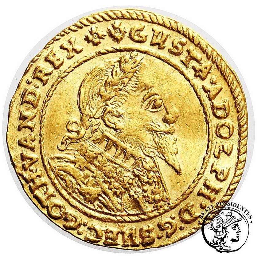 Szwecja Gustaw II Adolf dukat 1634 Erfurt st.2/2+
