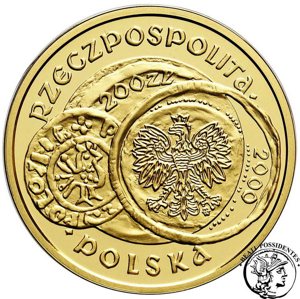 Polska III RP 200 złotych 2000 Zjazd w Gnieźnie - duże Gniezno st.L