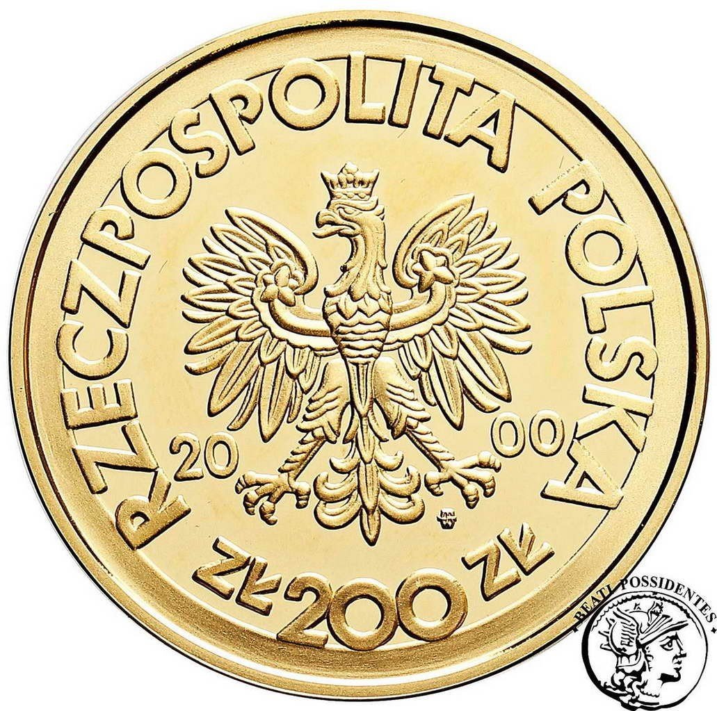 Polska III RP 200 złotych 2000 Solidarność - emalia st.L