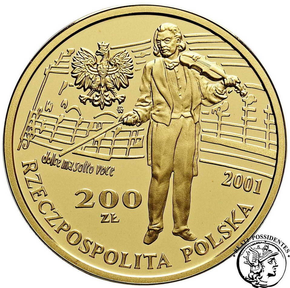 Polska III RP 200 złotych 2001 Henryk Wieniawski st.L
