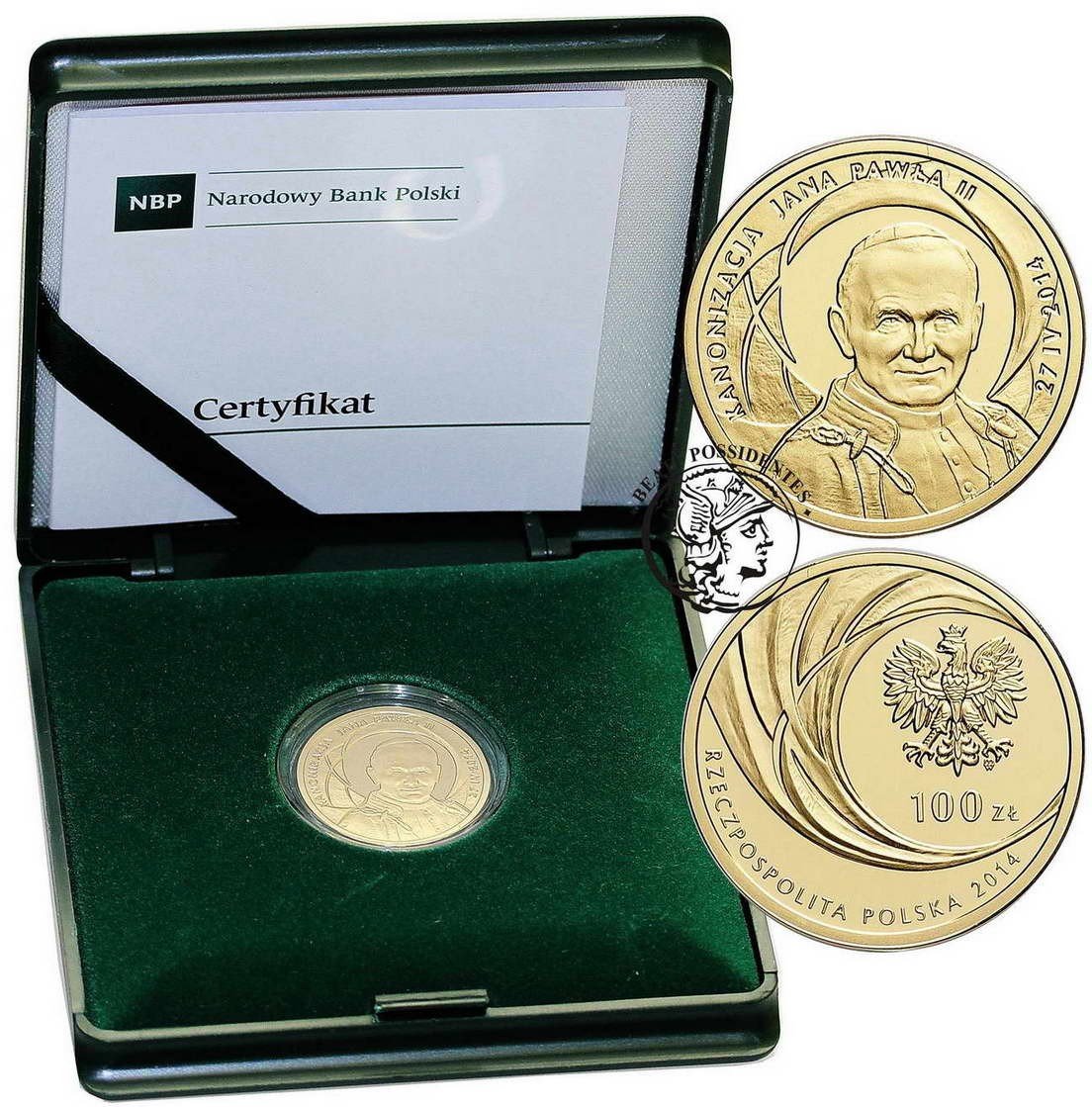 Polska III RP 100 złotych 2014 Jan Paweł II - Kanonizacja st.L