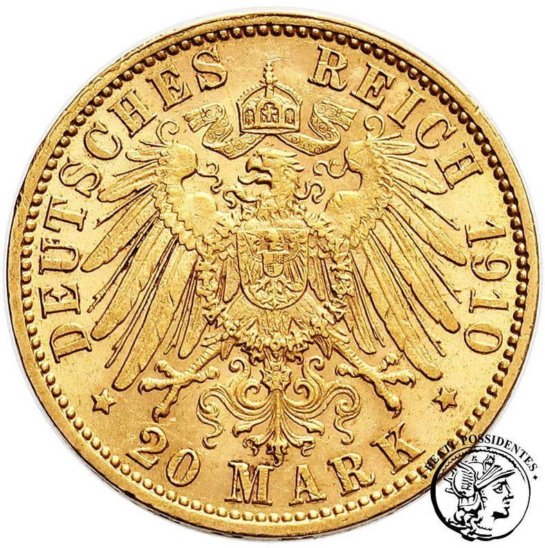 Niemcy Prusy 20 Marek 1910 J (Hamburg) st.2