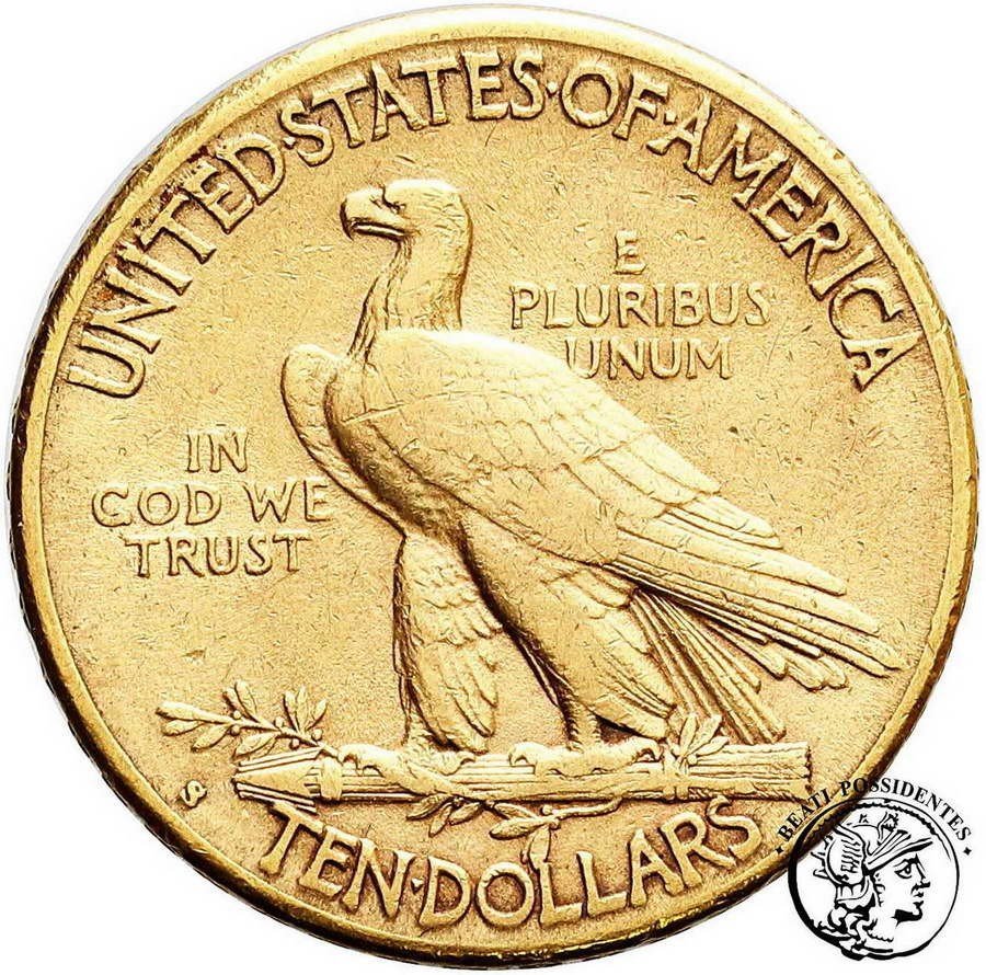 USA 10 dolarów 1908 ''S'' (motto) st.3