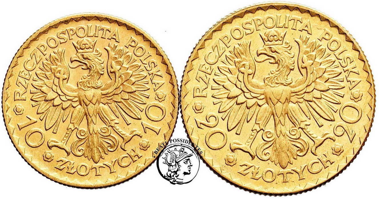 Polska II RP zestaw 10 złotych + 20 złotych Chrobry 1925 st.2