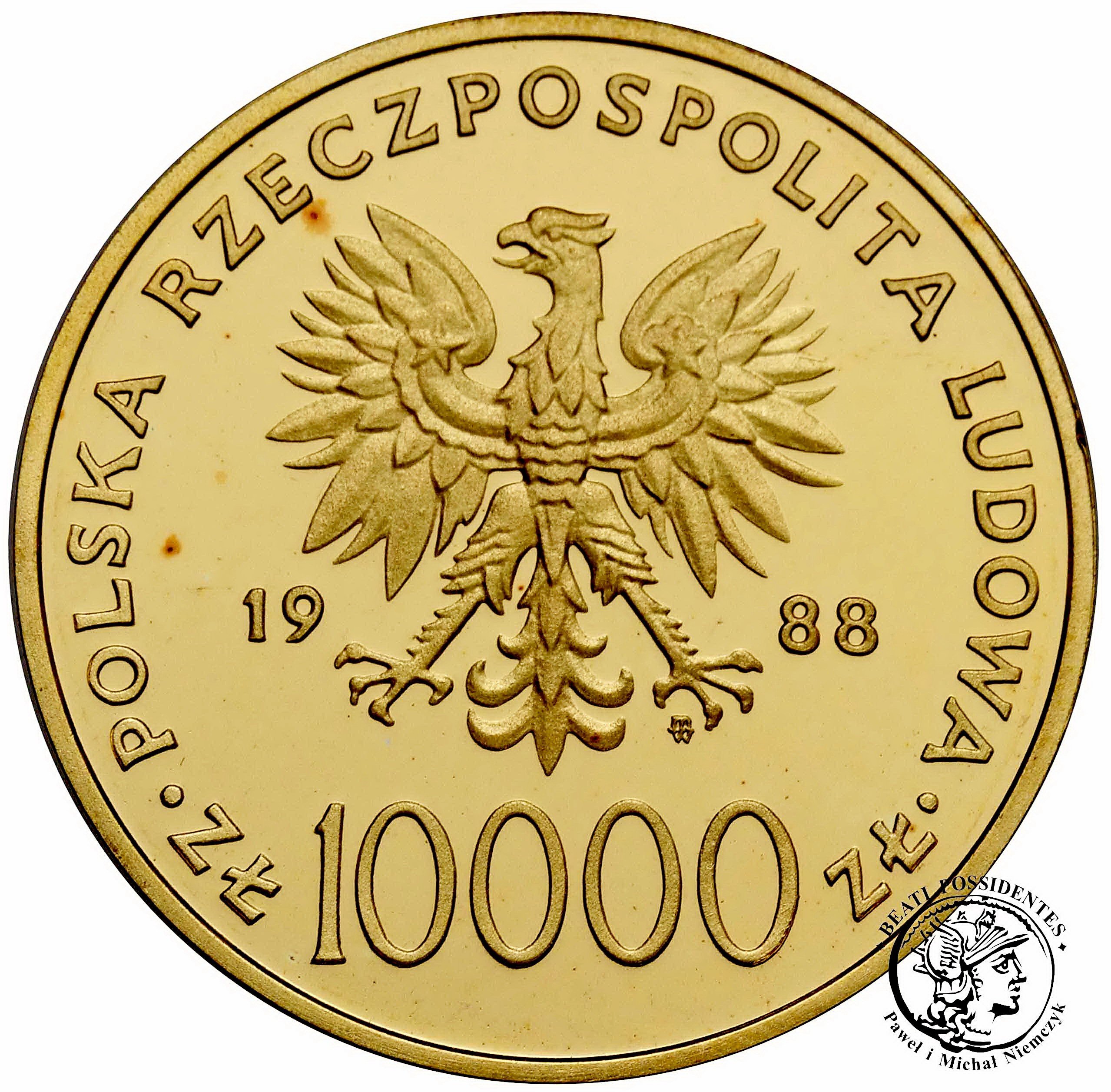 Polska 10 000 złotych 1988 Papież Jan Paweł II X lat Pontyfikatu st.L-   