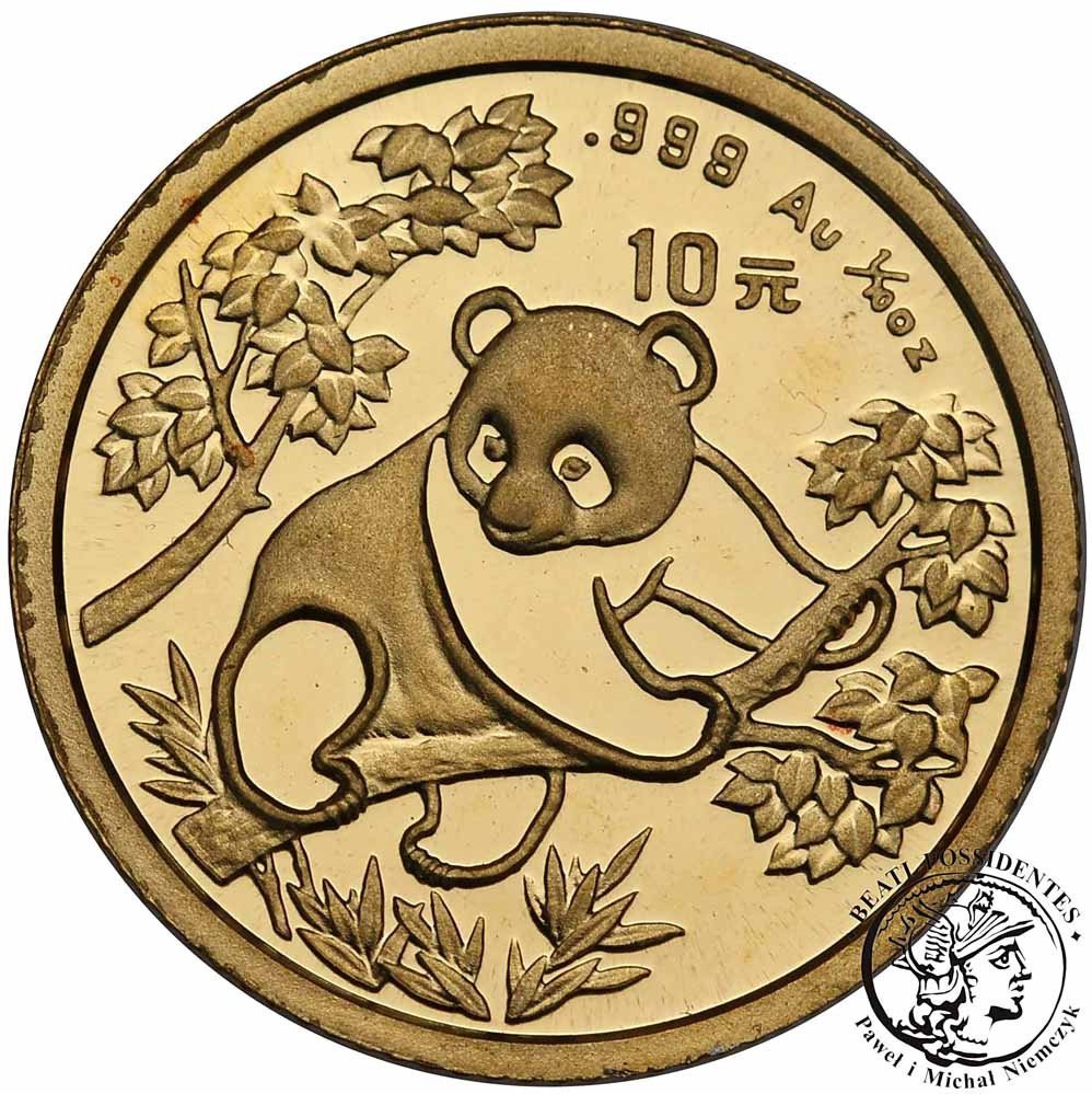Chiny 10 Yuan 1992 Panda (1/10 uncji złota) st.L