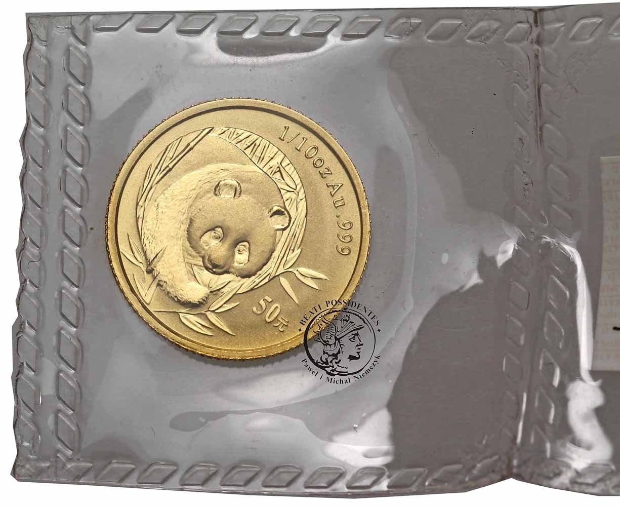 Chiny 50 Yuan 2003 Panda (1/10 uncji złota) st.L