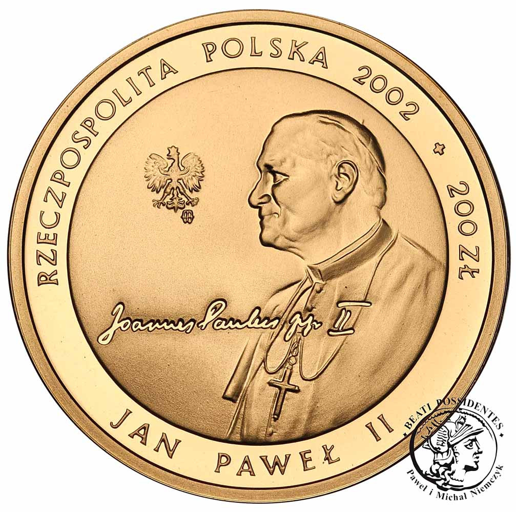 200 złotych 2002 Papież Jan Paweł II Pontifex Maximus st.L 