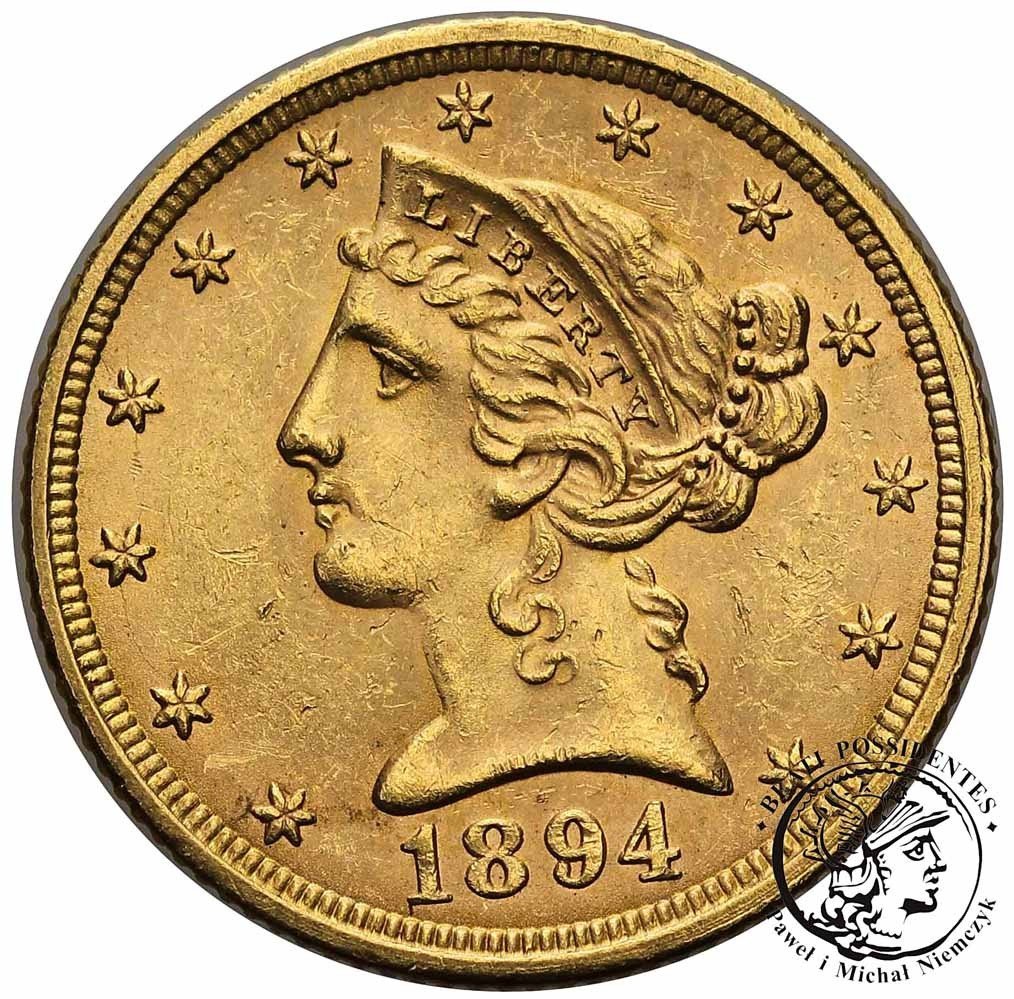 USA 5 dolarów 1894 Philadelphia st.1-