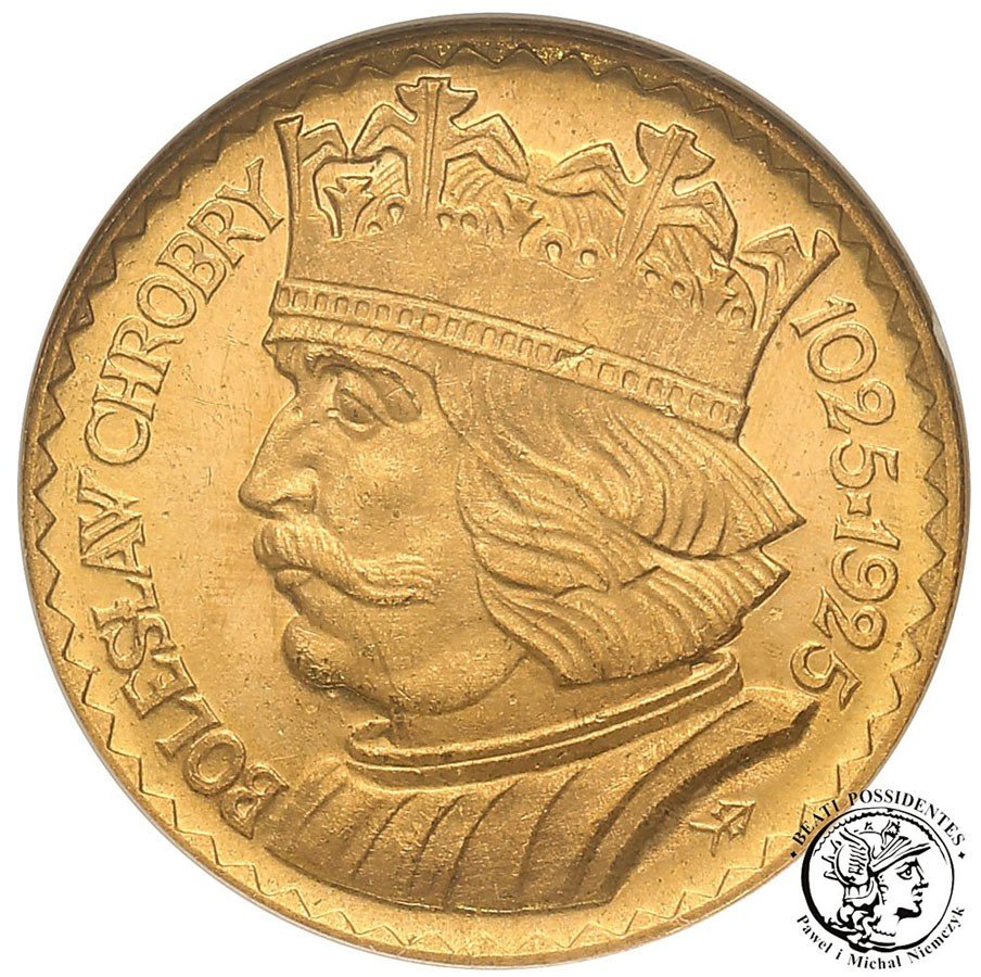 Polska II RP 10 złotych 1925 Chrobry GCN MS65
