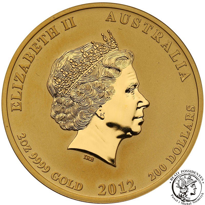 Australia 200 dolarów 2012 Rok Smoka (dwie uncje złota) st.1-/L-
