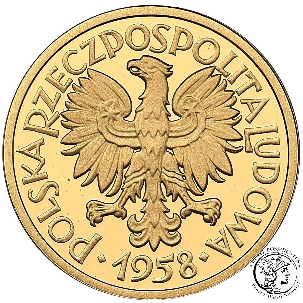 Polska 5 złotych 1958 REPLIKA złoto st.L