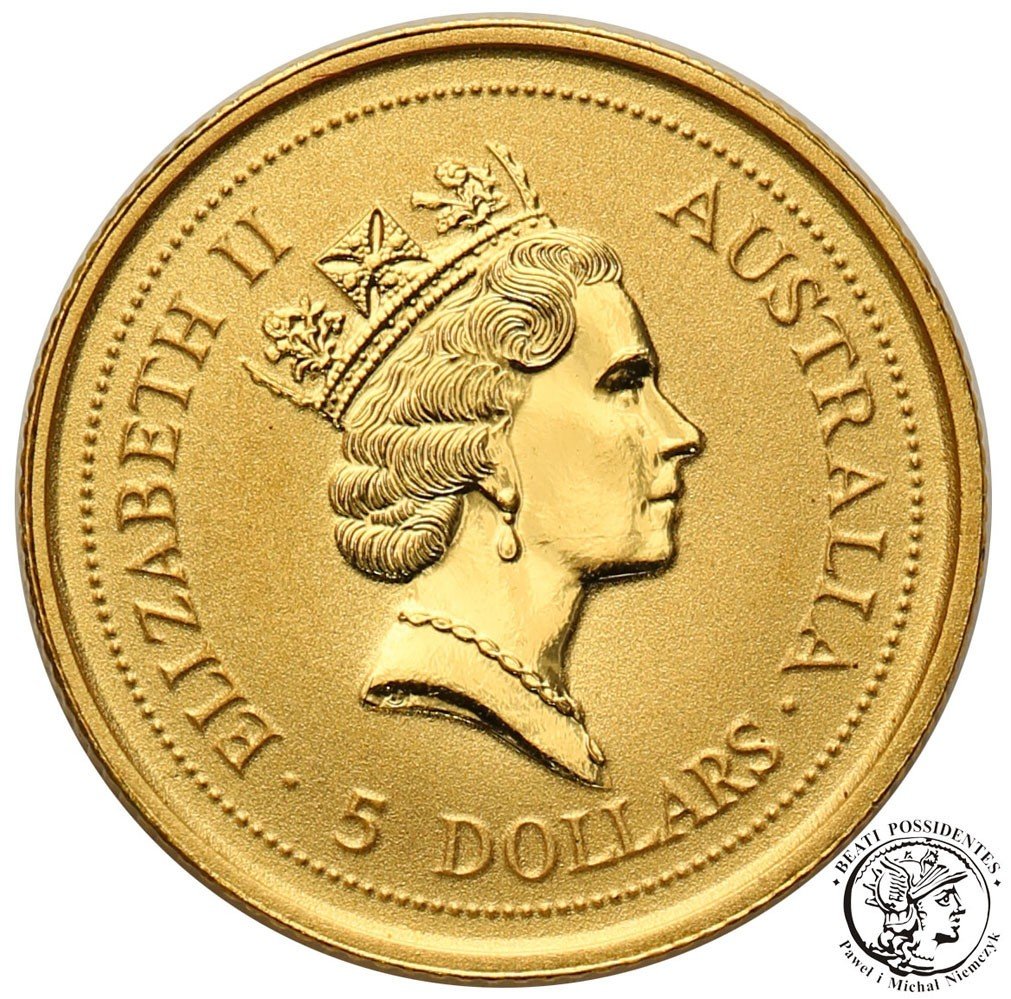 Australia 5 dolarów 1995 kangur 1/20 uncji złota st.1