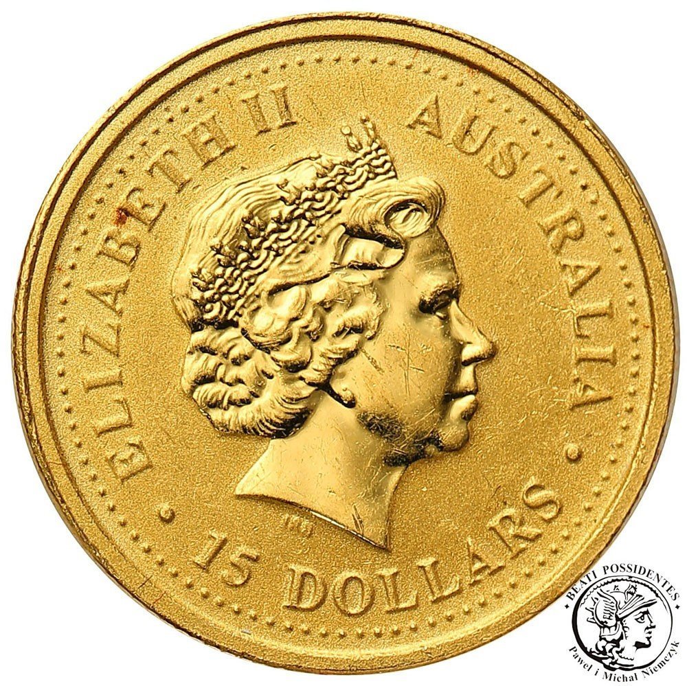 Australia 15 dolarów 2003 kozica 1/10 uncji złota st.1