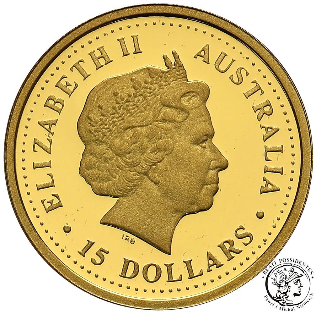 Australia 15 dolarów 2006 Kookaburra 1/10 uncji złota st.L