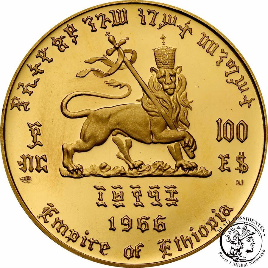 Etiopia 100 dolarów 1966 Haile Selassie st. L