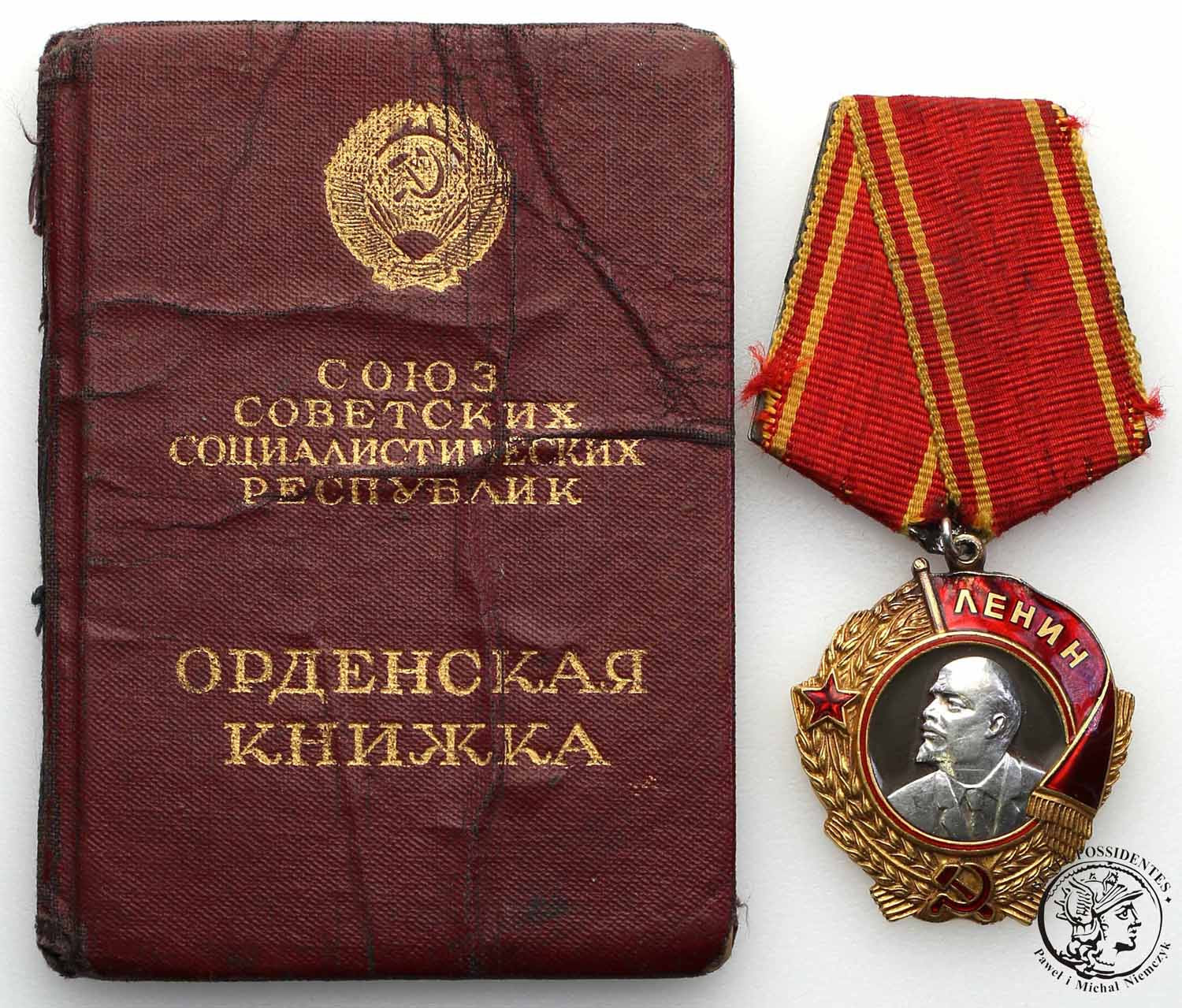 Rosja Order Lenina mennica Leningrad st. 1 Złoto i Platyna + legitymacja Lenin