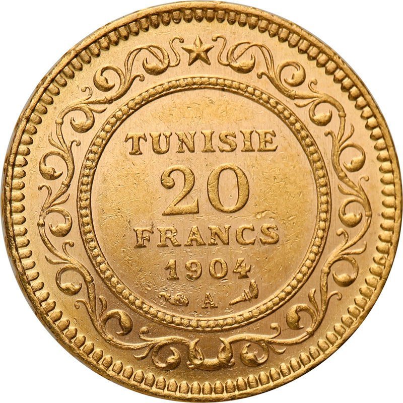 Tunezja 20 franków 1904 st.1