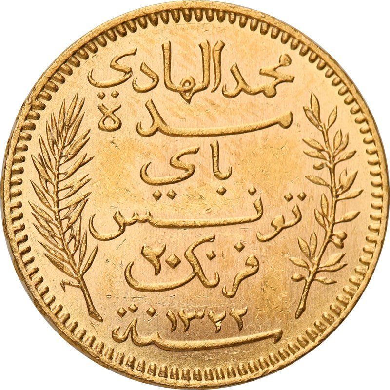 Tunezja 20 franków 1904 st.1