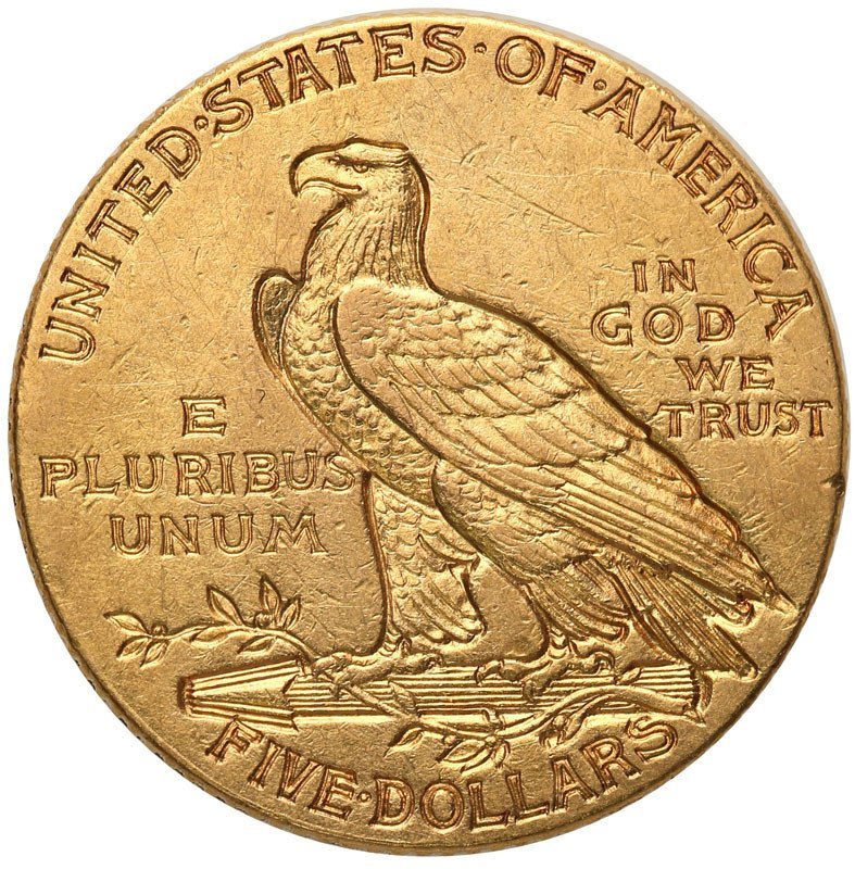 USA 5 dolarów 1908 Indianin st.2