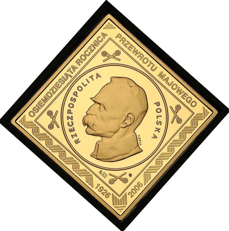 Polska REPLIKA 100 M 1922 Piłsudski ZŁOTO st.L