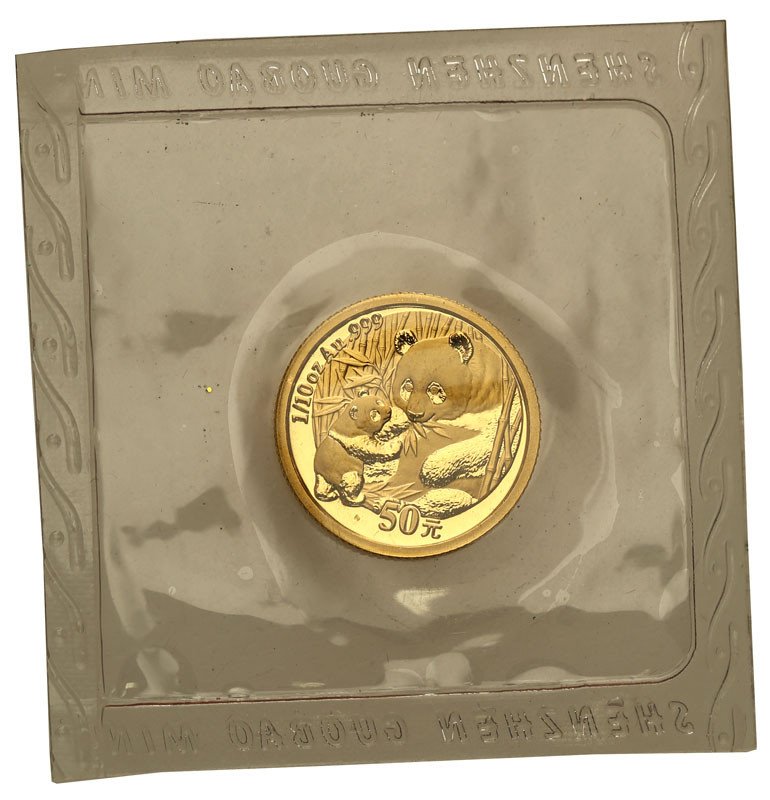 Chiny 50 Yuan 2005 (1/10 uncji złota) st.L