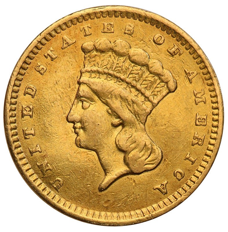 USA 1 dolar 1856 typ III st.3+