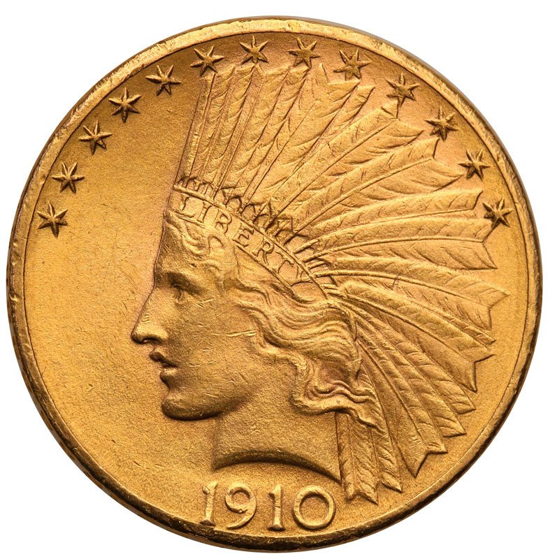 USA 10 dolarów 1910 Indianin D Denver st.1-