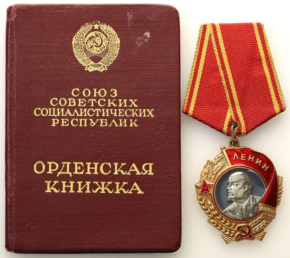 Rosja Order Lenina mennica Leningrad st. 1 Złoto i Platyna + legitymacja Lenin