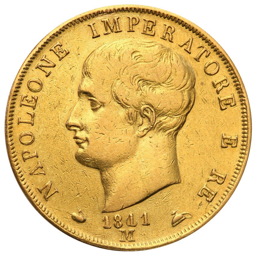 Włochy 40 Lirów 1811 M Mediolan Napoleon I st.3