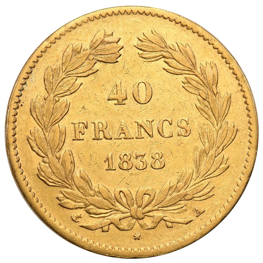 Francja 40 franków 1838 A Louis Philippe I st.3+
