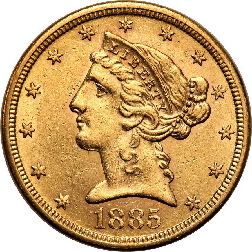 USA 5 dolarów 1885 S San Francisco st.1/1-
