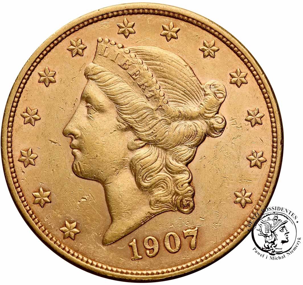 USA 20 dolarów 1907 D Denver st. 2