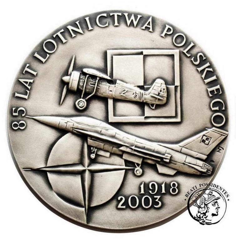 Polska medal 2003 SREBRO 85 lat lotnictwa polskiego st.1-