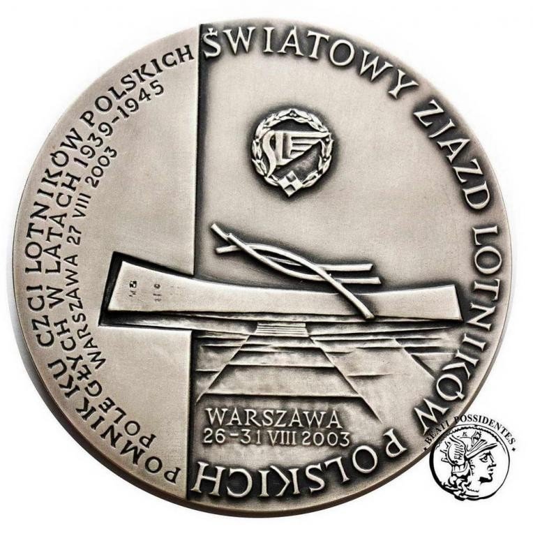 Polska medal 2003 SREBRO 85 lat lotnictwa polskiego st.1-