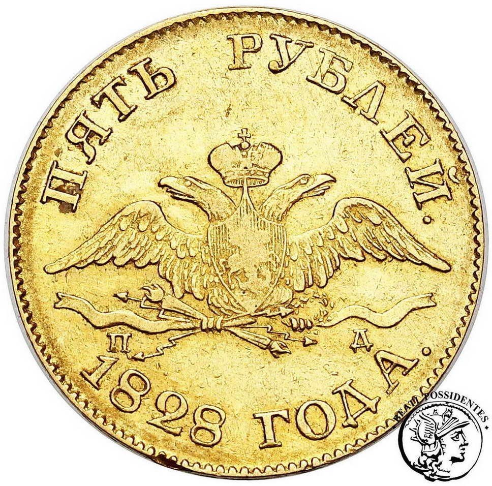 Rosja Mikołaj I 5 Rubli 1828 st.3+