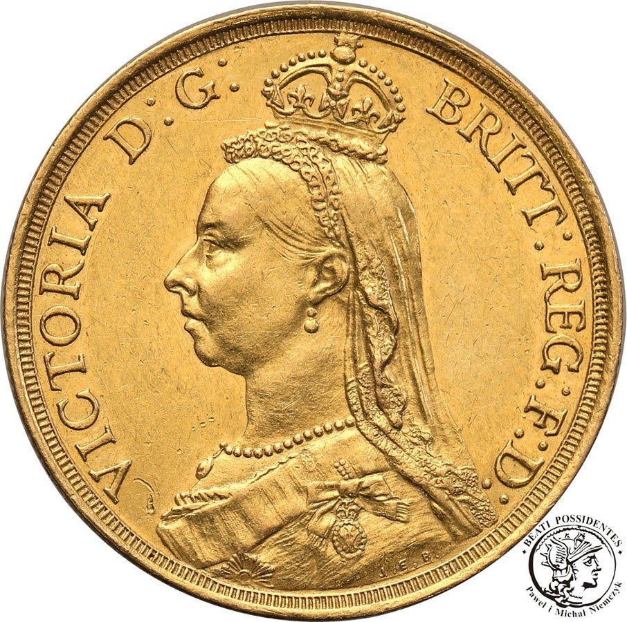 Wielka Brytania 2 suwereny 1887 Victoria st.2-/3+