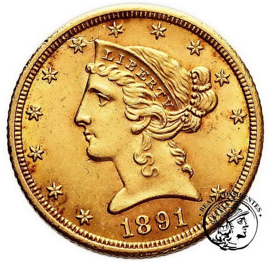 USA 5 $ dolarów 1891 CC Carson City st.2
