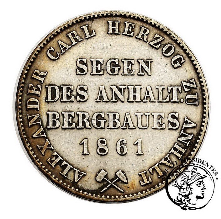Niemcy Anhalt talar 1861 A/Bergbaues/ st. 3