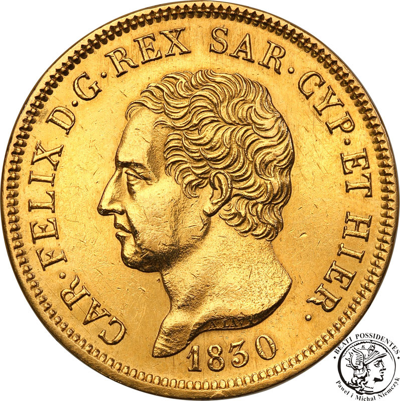 Włochy Sardynia 80 Lire 1830 kotwica st.2+