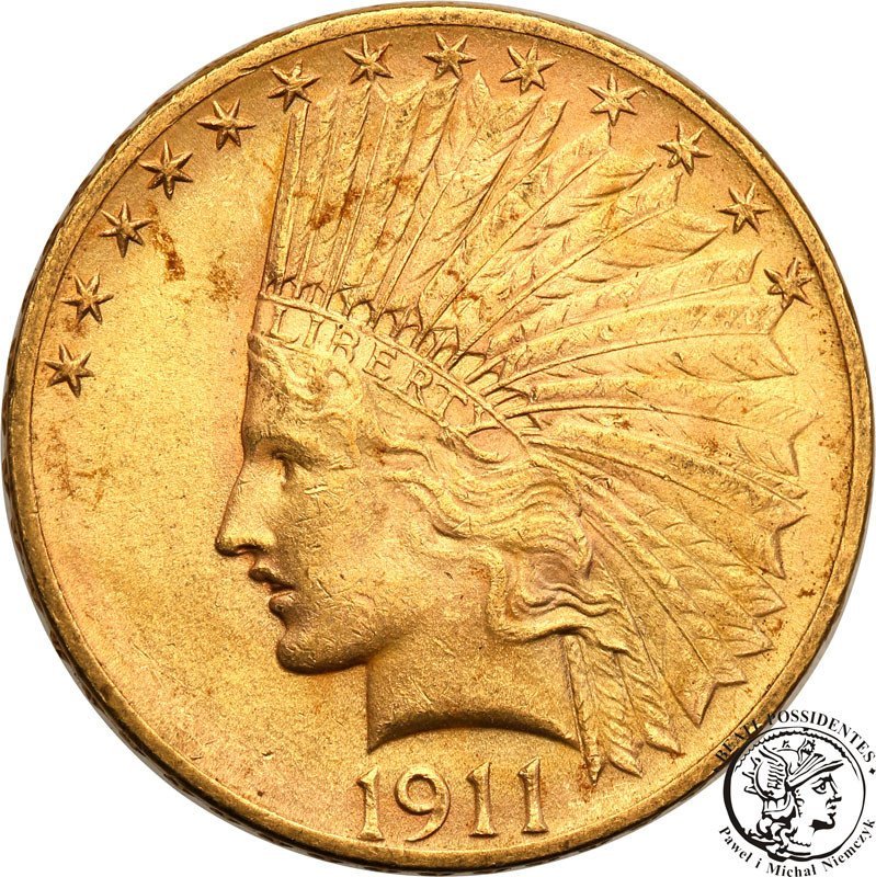 USA 10 dolarów Indianin 1911 Philadelphia st.1-