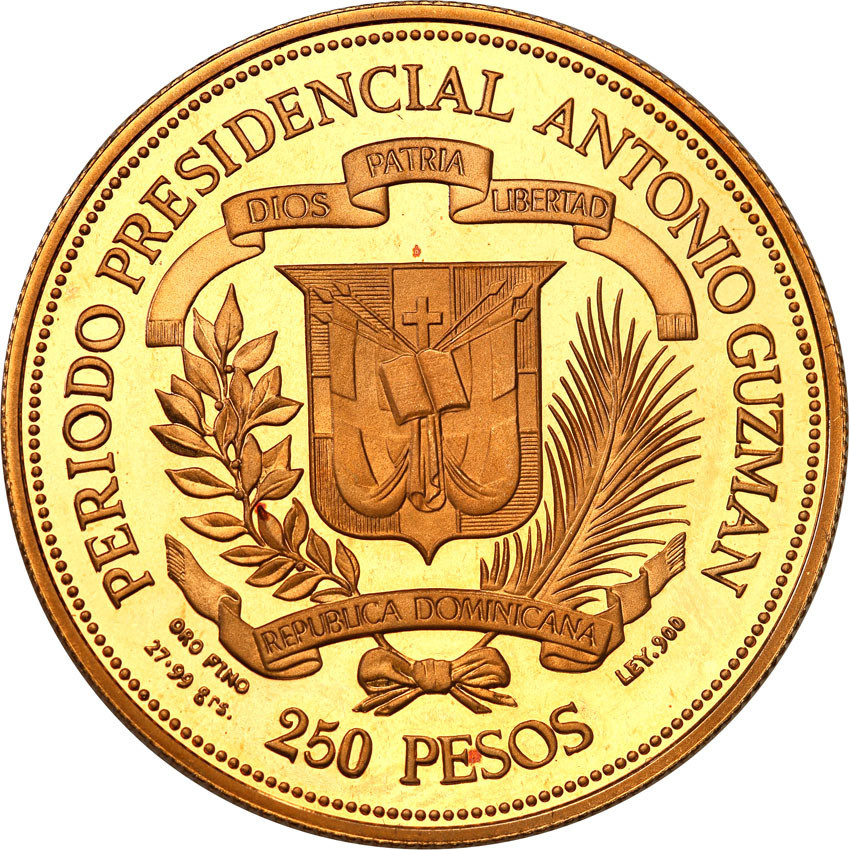 Dominikana 250 Pesos 1979 Jan Paweł II - RZADKIE