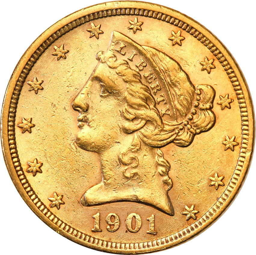 USA 5 dolarów 1901 Philadelphia st.1