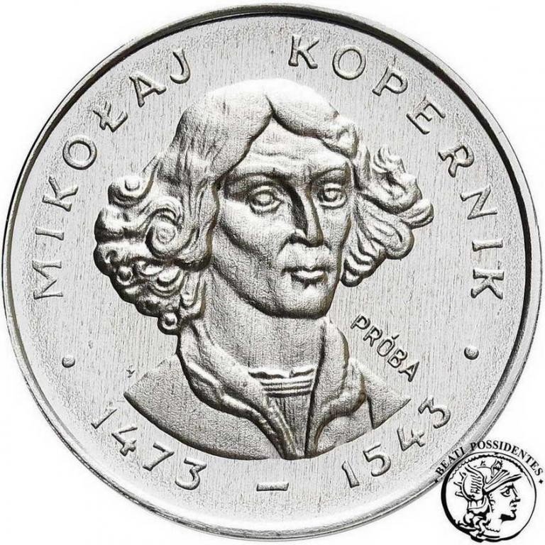 Polska PRL PRÓBA Aluminium 100 złotych 1973 Mikołaj Kopernik ODWROTKA RRR st.L